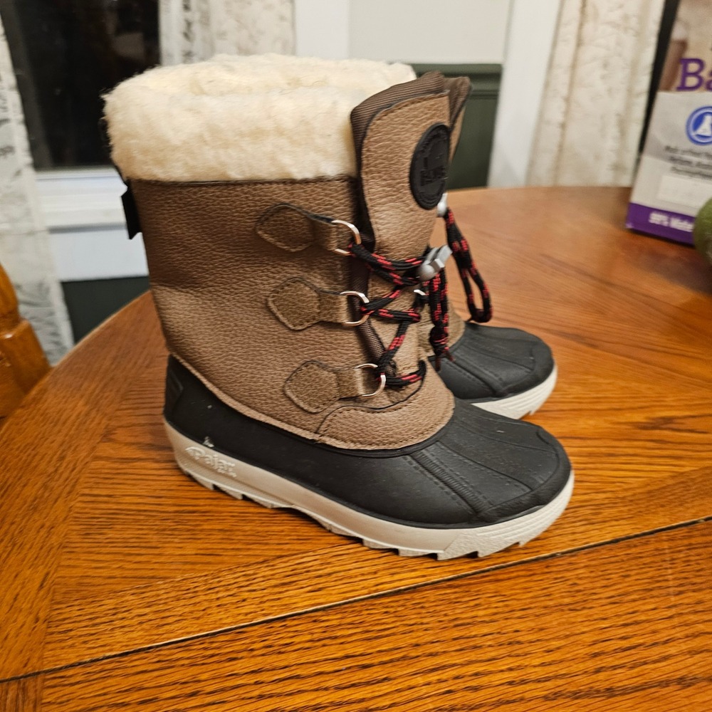 Pajar Canada Kids Brown Black Faux Fur Winter Snow Boots 13J EUR 30